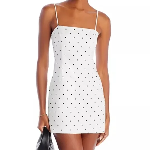 Bardot Joie Linen Mini Dress Women's Straight Neck Slim Straps Lightweight  Print